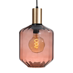 Masterlight 3-lichts vide hanglamp - zwart - Porto met Nicolette red glazen 2712-05-05-35-3-13