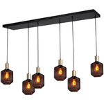 Masterlight 5-lichts hanglamp - goud - Porto met Nicolette red glazen 2711-05-02-130-5-13
