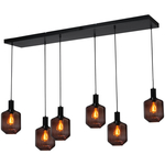Masterlight 6-lichts hanglamp - goud - Porto met Ball red glazen 2711-05-02-130-25-61