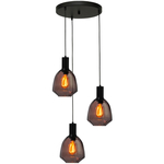 Masterlight 6-lichts hanglamp - zwart - Porto met Ball red glazen 2711-05-05-130-25-61