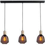 Masterlight 3-lichts hanglamp - goud - Porto met Nicolette red glazen 2711-05-02-100-3-13