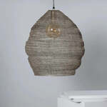 Hanglamp zilver net gevlochten &apos;Eimear&apos; e27 fitting rond 470mm