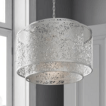 Hanglamp zilver &apos;Mesh Grande&apos; zilver By Rydens mesh E27 fitting 48 cm