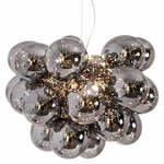 Hanglamp zilver &apos;Gross Grande&apos; By Rydens glazen hanglamp 8x G9 fitting 63 cm