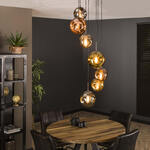 LifestyleFurn Hanglamp Yair 7-lamps Getrapt - Oud Zilver