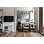 Hanglamp &apos;Lemur&apos; By Rydens eettafel 8x e27 fitting zilver 150cm
