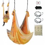 VEVOR Aerial Yoga hangmatset 4 x 2,8 m, paars Aerial Yoga Swing Air Fly, Yoga Swing hangmatschommel 1000 kg max. draagvermogen, inclusief yogasokken en stalen karabijnhaak, anti-zwaartekrachtoefeningen