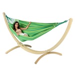 'Wood & Comfort' Black white Tweepersoons Hangmatset - 180 kg - Zwart - Colombiaanse - Tropilex