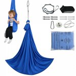 VEVOR Aerial Yoga hangmatset 8 x 2,8 m, groen Aerial Yoga Swing Air Flies, Indoor Aerial Yoga Hangmat Swing 1000 kg max. draagvermogen, inclusief yogasokken & stalen karabijnhaak & aluminium draaibare