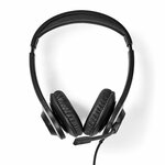 Nedis PC-Headset | On-Ear | Stereo | Bluetooth | Inklapbare Microfoon | Zwart - CHSTB310BK