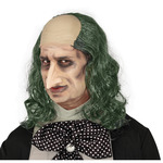 Zwart/grijze pruik met lang haar