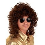 Verkleed pruik met matje - zwart - voor volwassenen - Aso/jaren 80/new kids