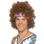 Afropruik - wit - krullenpruik - heren - verkleed pruik - Carnaval