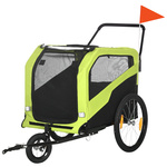 Hondenfietskar - Fietskar -Hondenaanhanger - Buggyfunctie -Geveerd en geremd - Wit/Blauw - 130 x 90 x 110