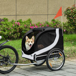 PawHut hondenkar, stevige fietskar voor honden, veilig en comfortabel, waterdicht, opvouwbaar, voor honden tot 30 kg, zwart | Aosom.nl