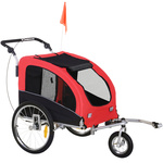 Hondenfietskar - Fietskar -Hondenaanhanger - Buggyfunctie -Geveerd en geremd - Wit/Blauw - 130 x 90 x 110