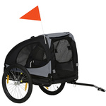 Hondenfietskar - Fietskar -Hondenaanhanger - Buggyfunctie -Geveerd en geremd - Rood/Zwart - 130 x 90 x 110