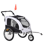 Hondenfietskar - Fietskar -Hondenaanhanger - Buggyfunctie -Geveerd en geremd - Rood/Zwart - 130 x 90 x 110