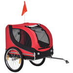 Hondenfietskar - Fietskar -Hondenaanhanger - Buggyfunctie -Geveerd en geremd - Wit/Blauw - 130 x 90 x 110