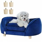 VEVOR hondenbank, hondenbank voor grote honden en katten, zacht fluwelen hondenslaapbank, 50 kg zware kattenbank, hondenbed huisdierbed donkerbruin