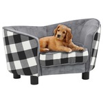 Hondenbank 72x45x30 cm pluche donkergrijs