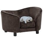 Hondenmand 60x40x30 cm fluweel donkergrijs