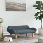 Hondenbank met kussen 83x44x44 cm pluche donkergrijs