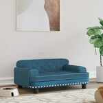 Hondenbank 69x49x40 cm pluche en kunstleer zwart