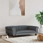 Hondenbank 60x43x30 cm pluche en kunstleer bruin