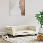 Hondenbank 60x43x30 cm pluche en kunstleer zwart