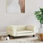 Hondenbank 81x43x31 cm pluche en kunstleer zwart