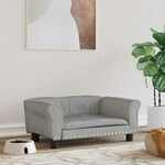 Hondenbank 48x48x32 cm pluche en kunstleer bruin