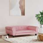 Hondenbank 48x48x32 cm pluche en kunstleer zwart