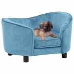 Hondenmand 70x52x30 cm fluweel blauw