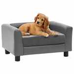 VidaXL Hondenbank met kussen 83x44x44 cm pluche bruin