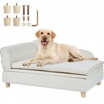 VEVOR hondenbank, hondenbank voor middelgrote honden en katten, zachte fluwelen hondenslaapbank, 37 kg zware kattenbank, hondenbed, huisdierbed donkerblauw