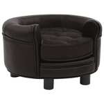VidaXL Hondenbank 69x49x40 cm pluche en kunstleer zwart