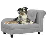 VidaXL Hondenbank 81x43x31 cm pluche en kunstleer donkergrijs
