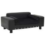 VidaXL Hondenbank 81x43x31 cm pluche en kunstleer grijs