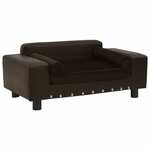 VidaXL Hondenbank 81x43x31 cm pluche en kunstleer bruin