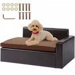 VEVOR Hondenbank, hondenbank voor grote honden en katten, zacht lederen hondenslaapbank, 50 kg zware kattenbank 101 x 58,5 x 33,5 cm