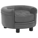 VidaXL Hondenbank 60x43x30 cm pluche en kunstleer grijs