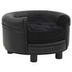 VidaXL Hondenbank 48x48x32 cm pluche en kunstleer grijs