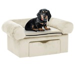 VidaXL Hondenbank 81x43x31 cm pluche en kunstleer zwart