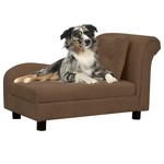 VidaXL Hondenbank 60x43x30 cm pluche en kunstleer bruin