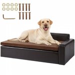 VEVOR Hondenbank, hondenbank voor middelgrote honden en katten, zacht lederen hondenslaapbank, 50 kg zware kattenbank 710 x 505 x 335 mm