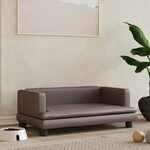 Hondenmand 90x53x30 cm kunstleer grijs