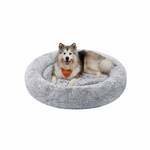 Pluizig hondenbed in de vorm van een donut, Ombre grijs / L 140 x B 140 x H 20 cm