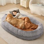 VEVOR Human Size Hondenbed Hondenkussen Hondenmat 1825x1220x254mm Bruin