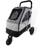 Innopet Hondenbuggy Monaco Geomatric + Regenhoes - Hondentrolley - 87x58x38 cm Zwart